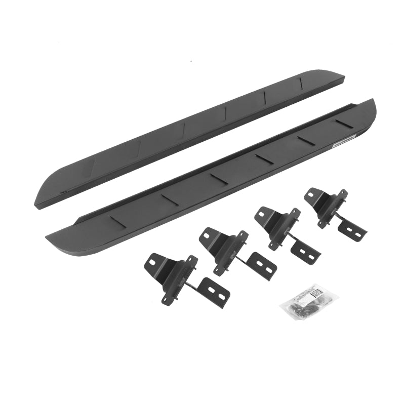GOR RB10 Slim Running Boards - Go Rhino 18-22 Jeep Wrangler JL 2DR RB10 Slim Running Boards Kit (Incl. Brackets) - Tex. Blk