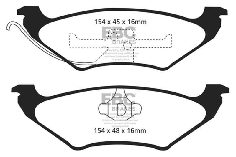 EBC Ultimax2 Brake Pad Sets - EBC 90-94 Lincoln Town Car 4.6 Ultimax2 Rear Brake Pads