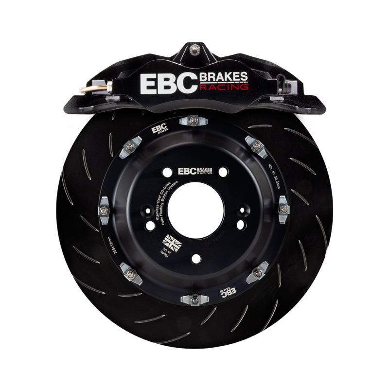 EBC Big Brake Kits - EBC Racing 11-18 Ford Focus ST (Mk3) Black Apollo-4 Calipers 355mm Rotors Front Big Brake Kit