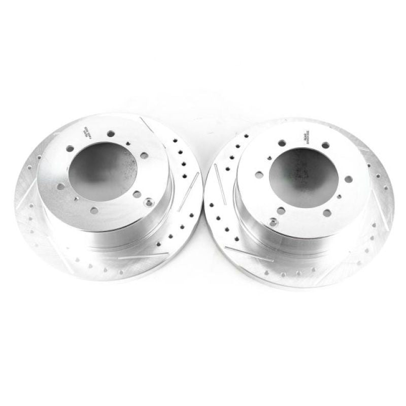 PSB Evolution Drill/Slot Rotor - Power Stop 92-00 Mitsubishi Montero Rear Evolution Drilled & Slotted Rotors - Pair