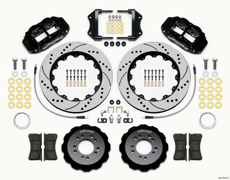 WIL Superlite Brake Kit - Wilwood Narrow Superlite 6R Front Hat Kit 14.00in Drilled 2013-Up Ford Focus ST w/ Lines