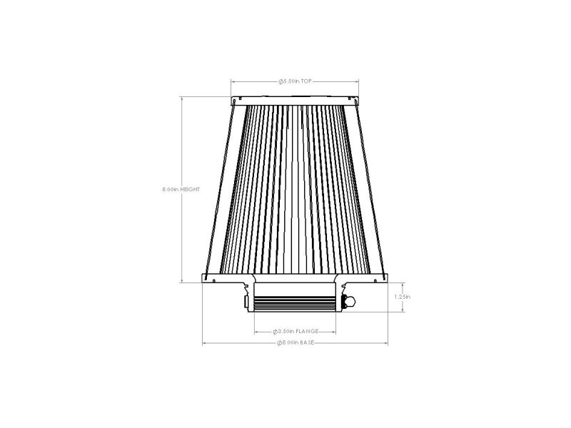 AFE Universal D2 Dura Dry Air Filter - aFe Magnum FORCE Intake Replacement Air Filter w/ D2 Dura-Dry Media 3-1/2in Fx8in Bx5-1/2in Tx8in H