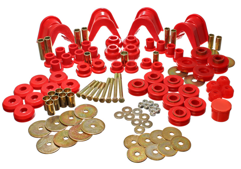 ES Hyper-Flex Sets - Red - Energy Suspension 66-77 Ford Bronco 4WD (w/ 4 Deg C-Bushings) Red Hyper-Flex Master Bushing Set