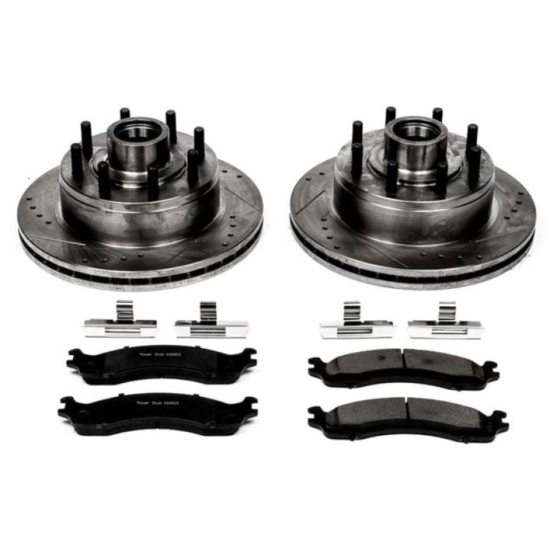 PSB Evolution Drill/Slot Rotor - Power Stop 99-07 Ford E-350 Super Duty Front Z23 Evolution Brake Kit