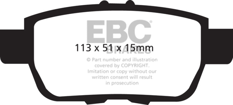 EBC Yellowstuff Brake Pad Sets - EBC 09-14 Acura TL 3.5 Yellowstuff Rear Brake Pads