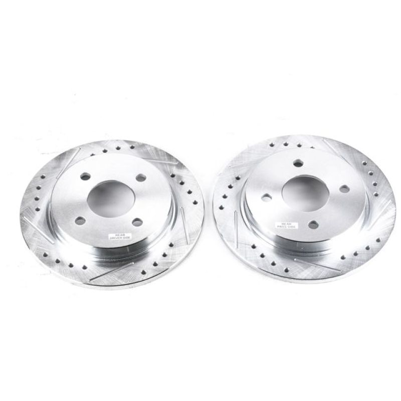 PSB Evolution Drill/Slot Rotor - Power Stop 14-19 Ford Fiesta Rear Evolution Drilled & Slotted Rotors - Pair