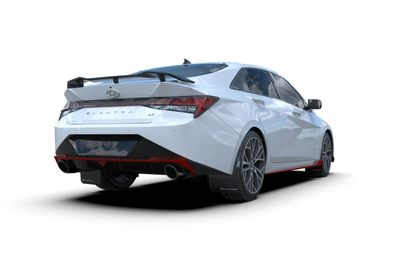 RAL UR Blk Flap/Rd Logo - Rally Armor 22-23 Hyundai Elantra N & N Line Black UR Mud Flap w/Red Logo