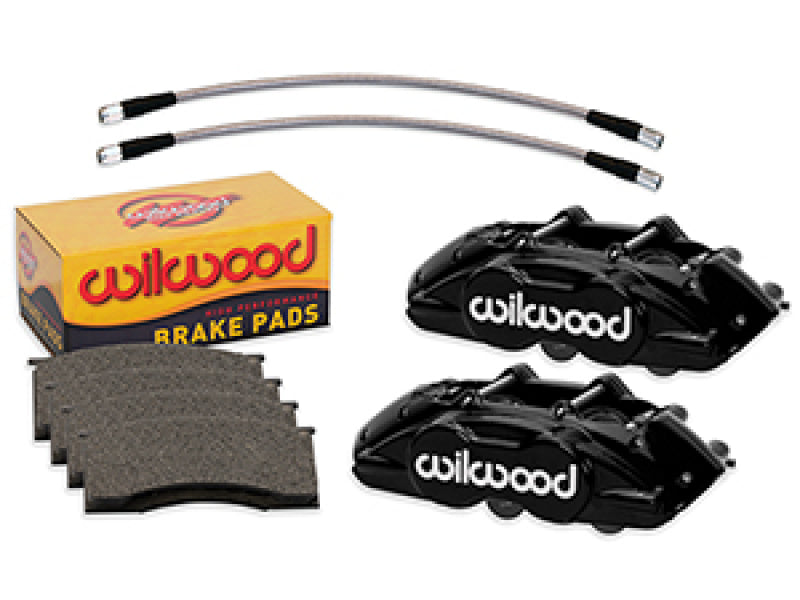 WIL D11 Calipers - Wilwood 65-67 Ford Mustang D11 Calipers w/ Pads & Lines - Black