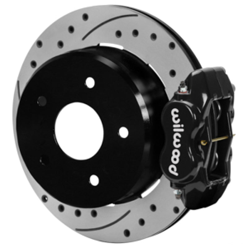 WIL Dynalite Brake Kit - Wilwood 88-98 Chevy Silverado Forged Dynalite 12.19x0.81 Drill/Slot Rear Drum to Disc Conv. - Black
