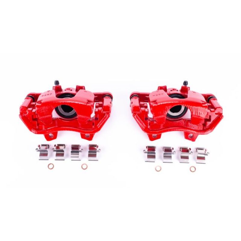 PSB Red Calipers - Power Stop 2018 Jeep Wrangler Rear Red Calipers w/Brackets - Pair