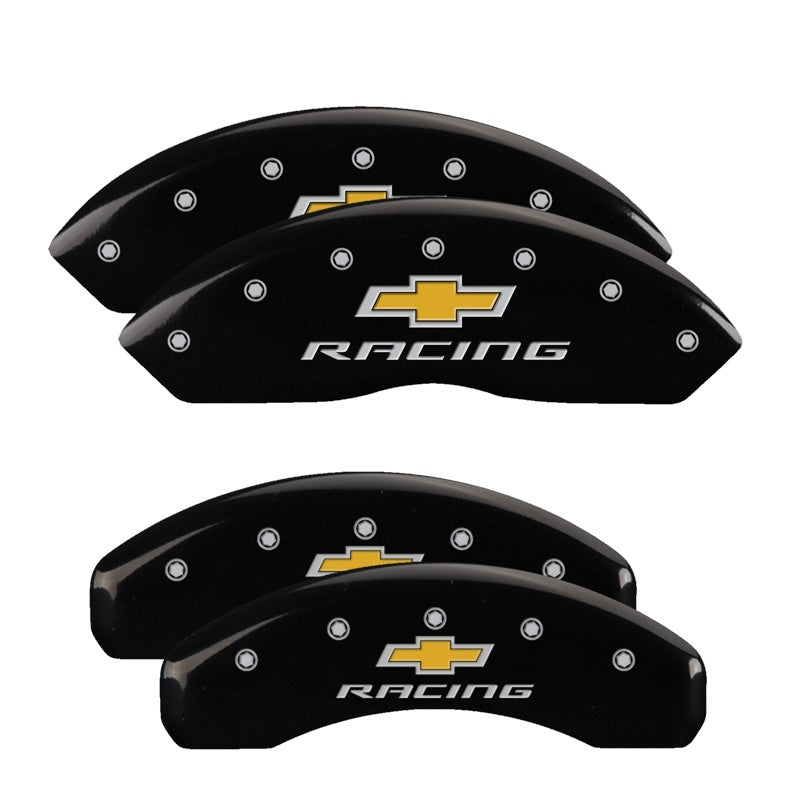 MGP Caliper Covers 4 Logo - MGP 4 Caliper Covers Engraved F & R Chevy Racing Black Finish Silver Char 2017 Chevrolet Camaro