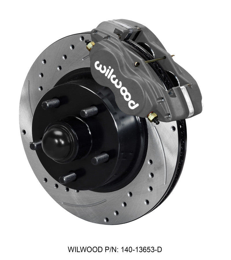 WIL Dynalite Brake Kit - Wilwood Forged Dynalite-M Front Kit 11.30in 1 PC Rotor&Hub-Drill 60-68 Ford / Mercury Full Size