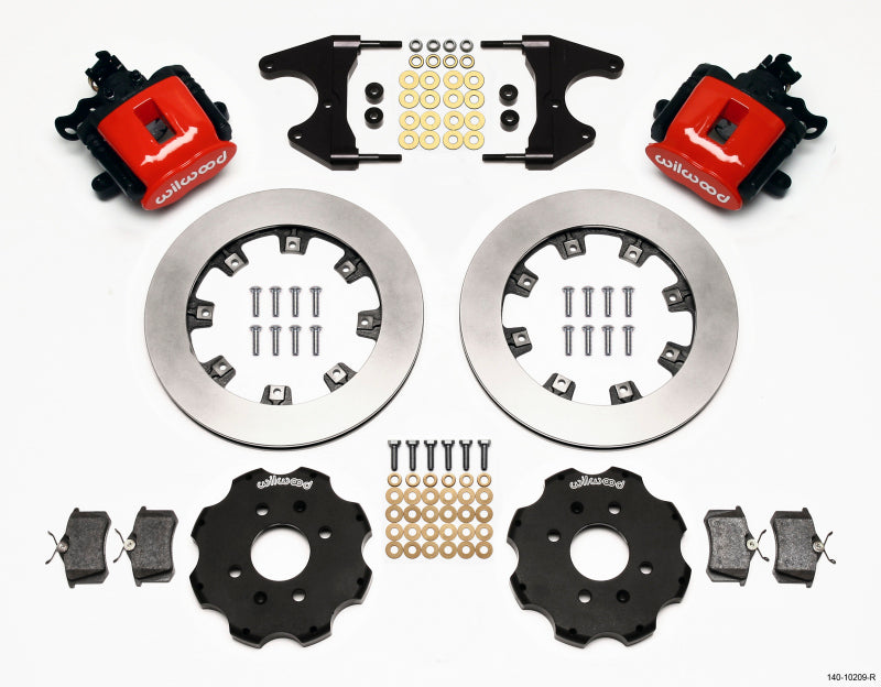 WIL Parking Brake Brake Kit - Wilwood Combination Parking Brake Rear Kit 12.19in Red Civic / Integra Drum 2.46 Hub Offset