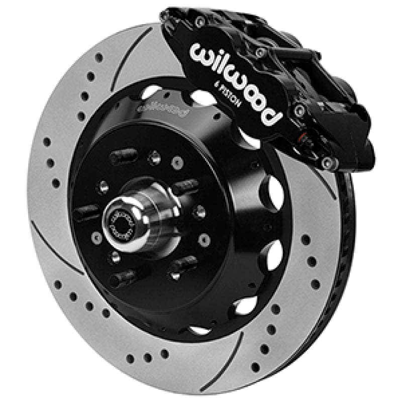 WIL Superlite Brake Kit - Wilwood Forged 6 Piston Superlite Caliper, SRP 72 Vane Vented Spec37 Drilled & Slotted Rotor - 14.00