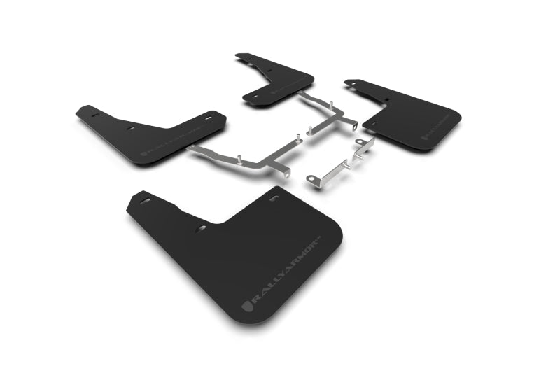 RAL UR Blk Flap/Grey Logo - Rally Armor 19-25 Ford Focus ST MK4 Black UR Mud Flap w/Grey Logo