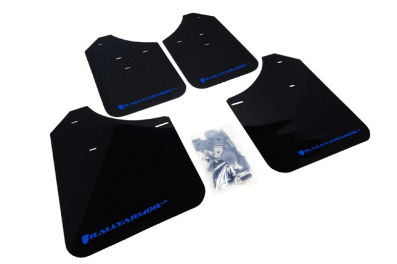RAL UR Blk Flap/Blue Logo - Rally Armor 02-07 Subaru WRX/STI/RS/2.5i (Wagons Req. Mod.) Black UR Mud Flap w/Blue Logo