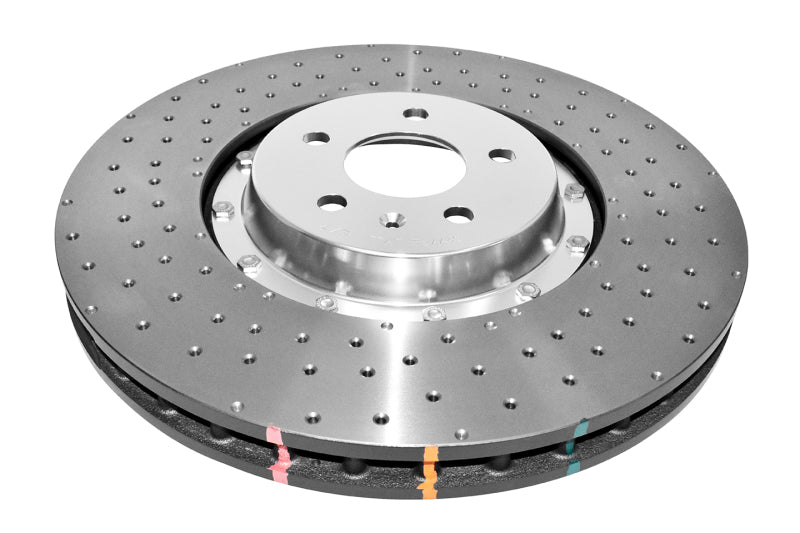 DBA 5000 Slot&Drill Rotors - DBA 14-17 Audi A8 Quattro Front Slotted 5000 Series 2 Piece Rotor Assembled w/ Silver Hat Drill/Dimp