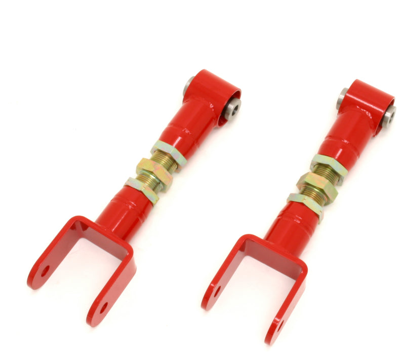BMR Control Arms - BMR 79-04 Fox Mustang Upper Control Arms On-Car Adj. w/ Spherical Bearings - Red