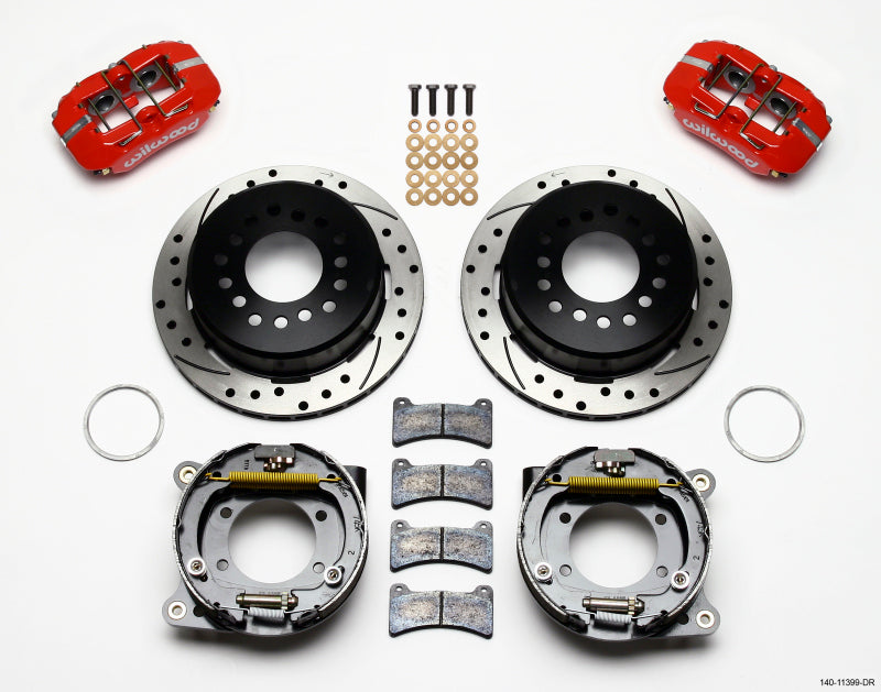 WIL Dynapro Brake Kit - Wilwood Dynapro Low-Profile 11.00in P-Brake Kit Drill-Red 93-97 Camaro/Firebird 2.75in Offset