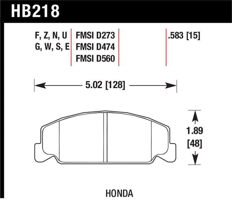 HAWK HP+ Brake Pad Sets - Hawk 88-89 Civic Si / 92-00 Civic CX / 88-00 DX / 98-00 GX HP Plus Street  Front Brake Pads