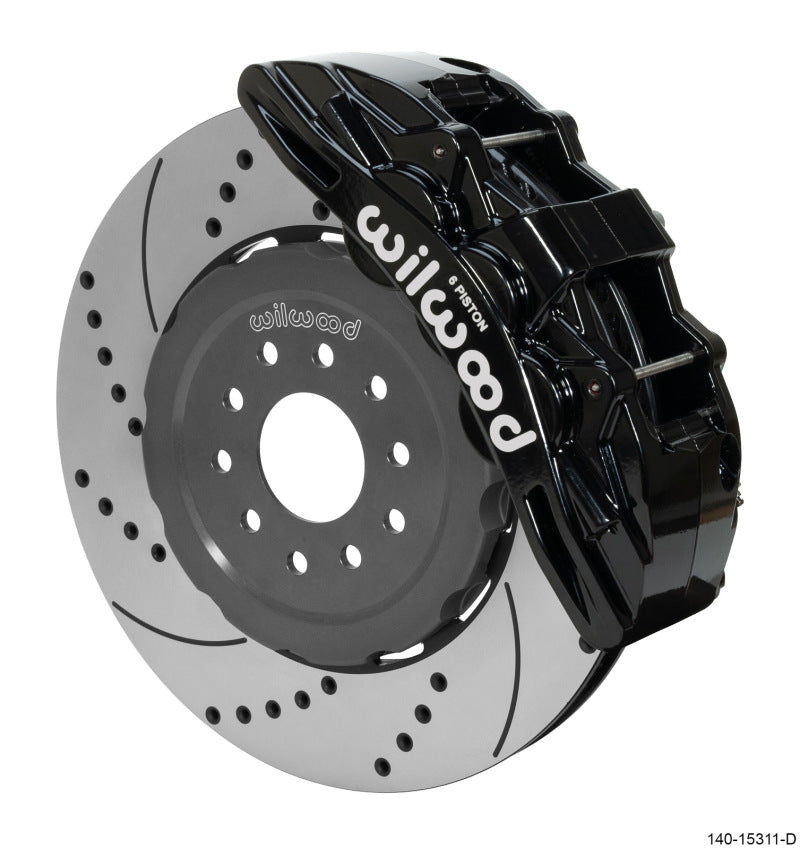 WIL SX6R Brake Kit - Wilwood SX6R Front Brake Kit 15in SRP Slotted/Drilled Black 05-13 Chevy Corvette