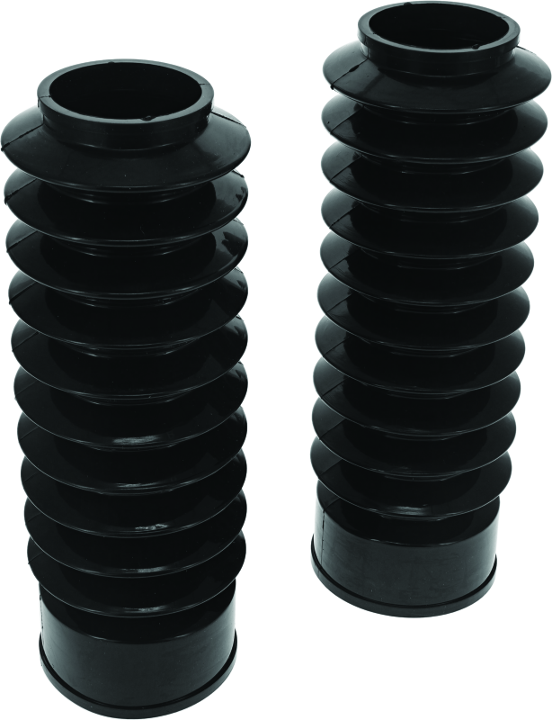 BKC Fork Accessories D - Bikers Choice 49MM Black Long Fork Boots Extended 8.75in / Collapsed 3.5in (Pair)
