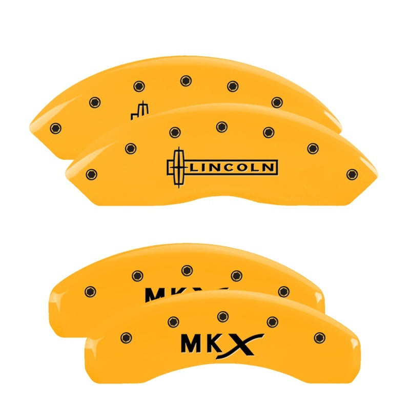 MGP Caliper Covers 4 Logo - MGP 4 Caliper Covers Engraved Front Lincoln Engraved Rear MKX Yellow finish black ch
