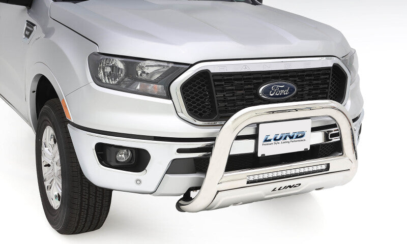 LND Bull Bars - Lund 2019 Ford Ranger Bull Bar w/Light & Wiring - Polished Stainless