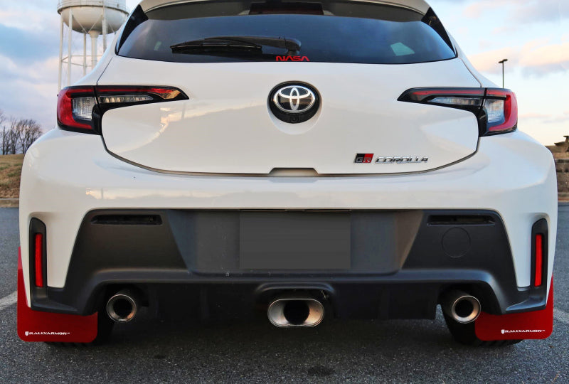 RAL UR Red Flap/Blk Logo - Rally Armor 23-25 Toyota GR Corolla Red UR Mud Flap w/Black Logo