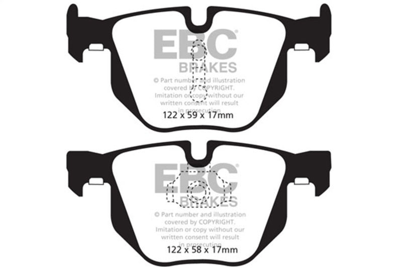 EBC Redstuff Brake Pad Sets - EBC 10-14 BMW X5 3.0 Turbo (35) Redstuff Rear Brake Pads
