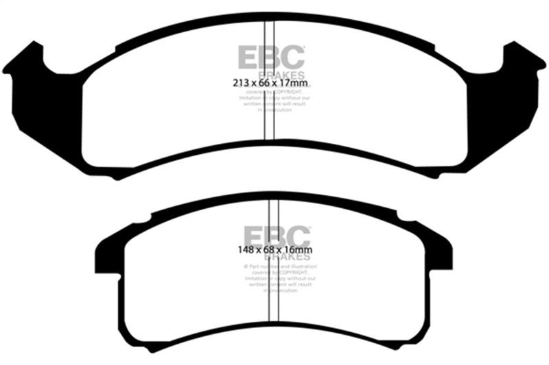 EBC Yellowstuff Brake Pad Sets - EBC 94-99 Buick Le Sabre (FWD) 3.8 Yellowstuff Front Brake Pads