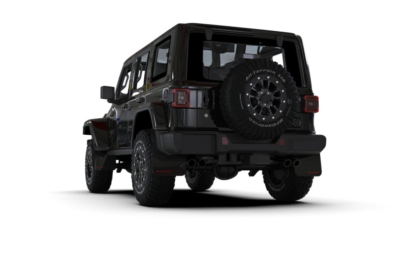 RAL UR Blk Flap/Met. Blk Logo - Rally Armor 2018+ Jeep Wrangler Rubicon JL Black UR Mud Flap w/ Metallic Black Logo