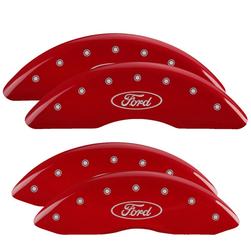 MGP Caliper Covers 4 Logo - MGP 4 Caliper Covers Engraved Front & Rear Oval logo/Ford Red finish silver ch