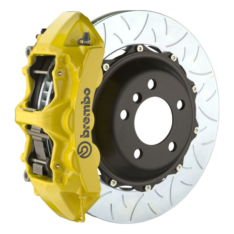 BRB Big Brake Kits - Brembo 05-14 Mustang GT Excl non-ABS Equipped Fr GT BBK 6Pist Cast 380x32 2pc Rtr Slot Type3-Yellow