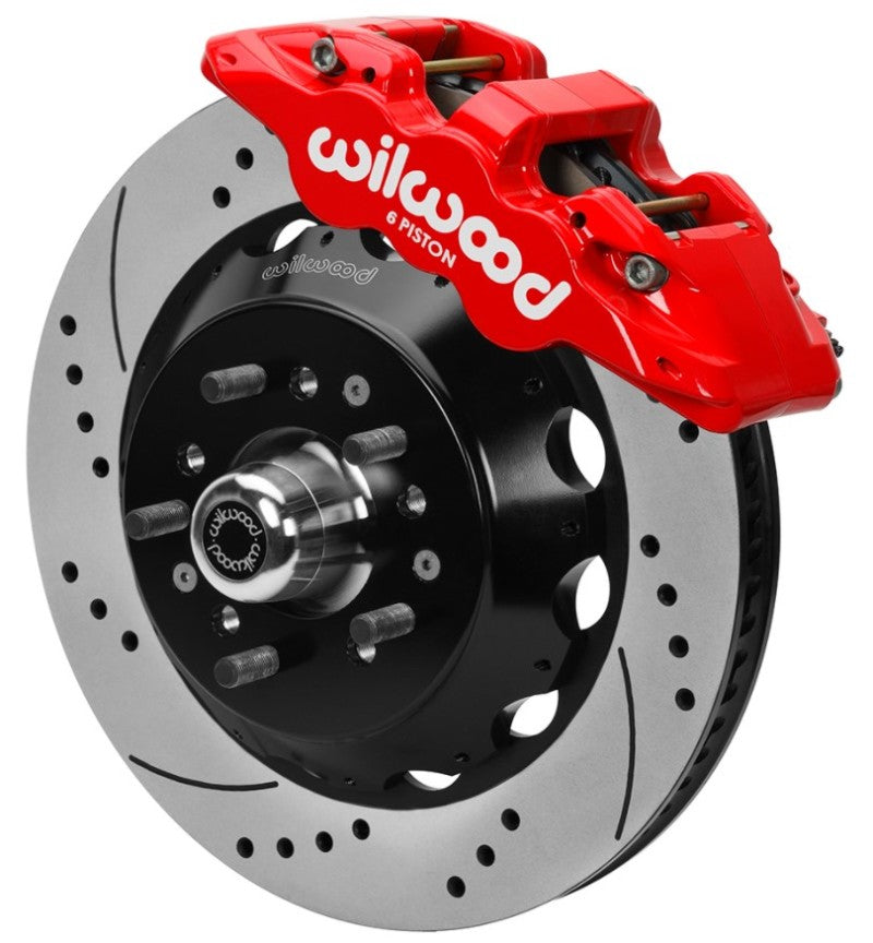 WIL Aero Brake Kit - Wilwood 70-81 FBody/75-79 A&XBody AERO6 Frt BBK 14in D/S Rtr Red Calipers Use w/ Pro Drop Spindle