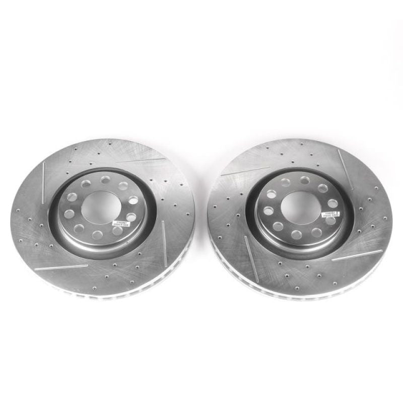 PSB Evolution Drill/Slot Rotor - Power Stop 06-09 Audi A4 Front Evolution Drilled & Slotted Rotors - Pair