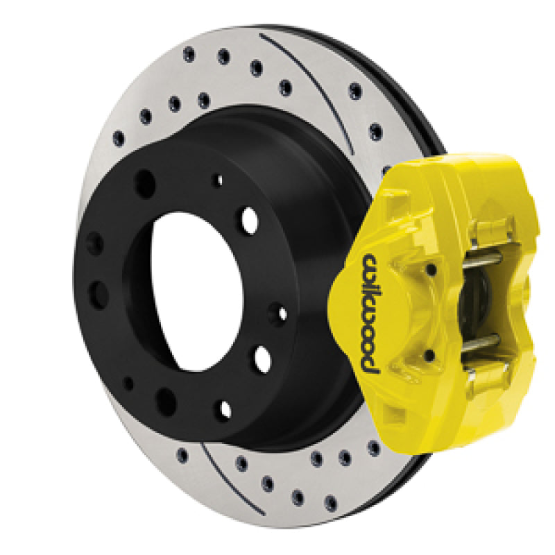 WIL D31 Brake Kits - Wilwood 84-89 Porsche 911 D31 11.42in. Rear Brake Kit w/ Flex Lines - Drilled Rotors (Yellow)