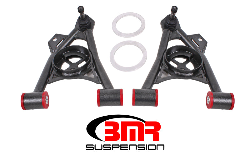 BMR Control Arms - BMR 94-04 Mustang Lower Non-Adj. A-Arms (Poly) w/ Tall Ball Joint / Spring Pocket - Black Hammertone