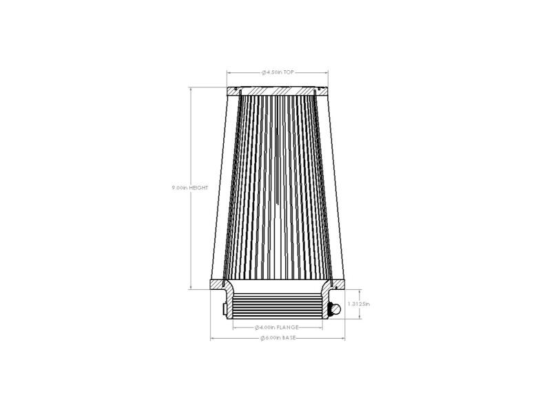 AFE Universal D2 Dura Dry Air Filter - aFe Magnum FORCE Intake Replacement Air Filter w/ D2 Dura-Dry Media 4 F x6in B x4-1/2in T x9in H