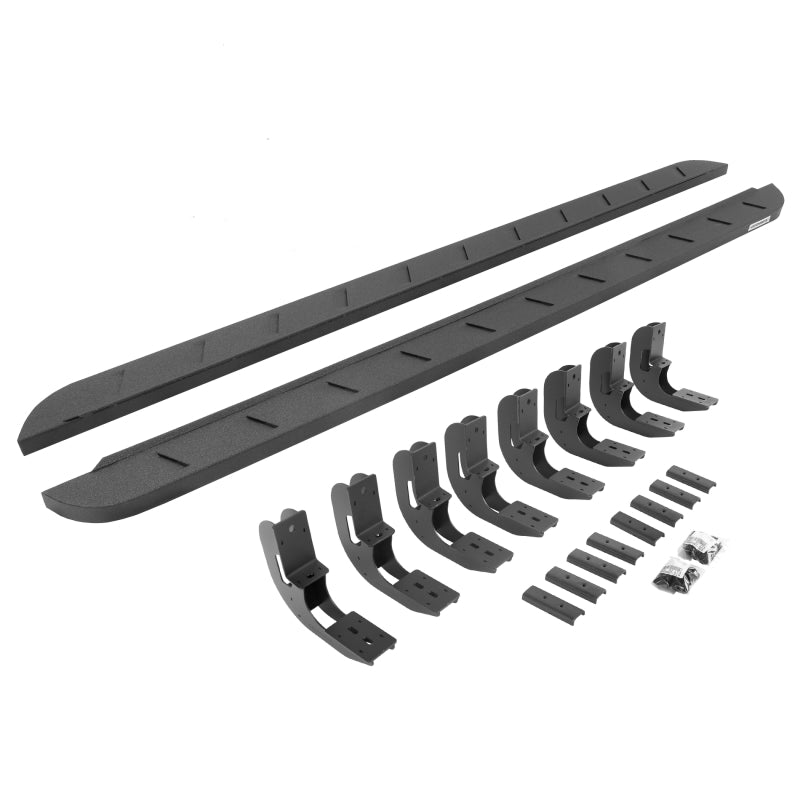 GOR RB10 Slim Running Boards - Go Rhino 20-22 GMC Sierra 3500HD CC (New Bdy) RB10 Slim Running Boards Kit (w/Brackts) - Bedliner Ct