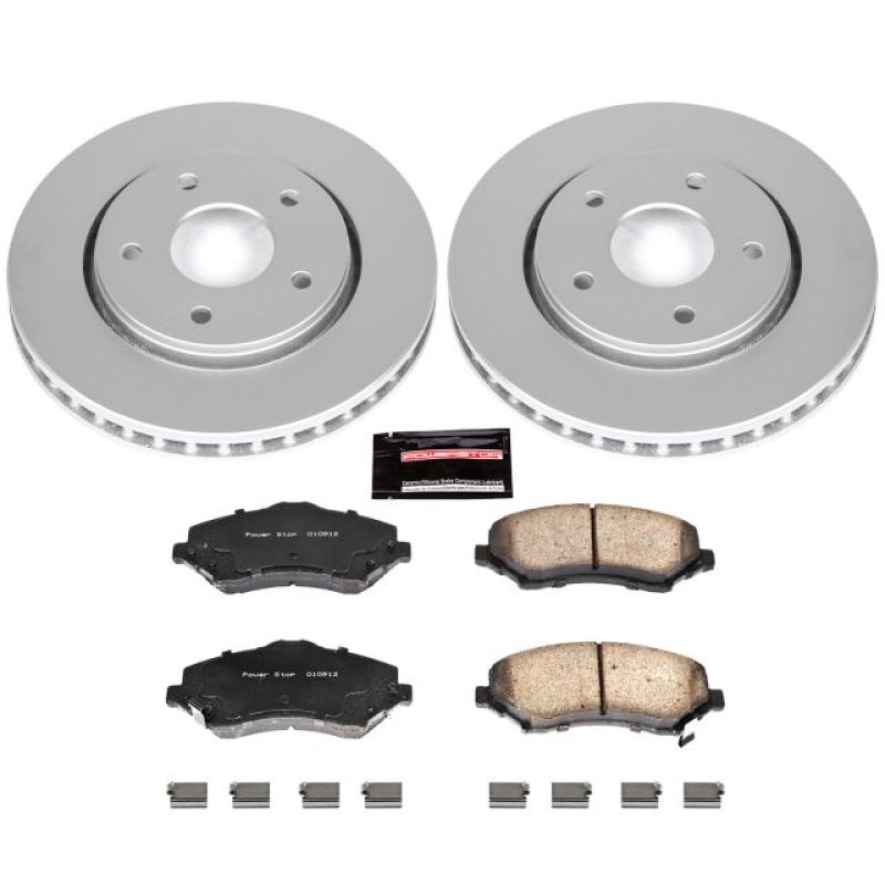 PSB Z17 Evolution Coated Kit - Power Stop 08-16 Chrysler Town & Country Front Z17 Evolution Geomet Coated Brake Kit