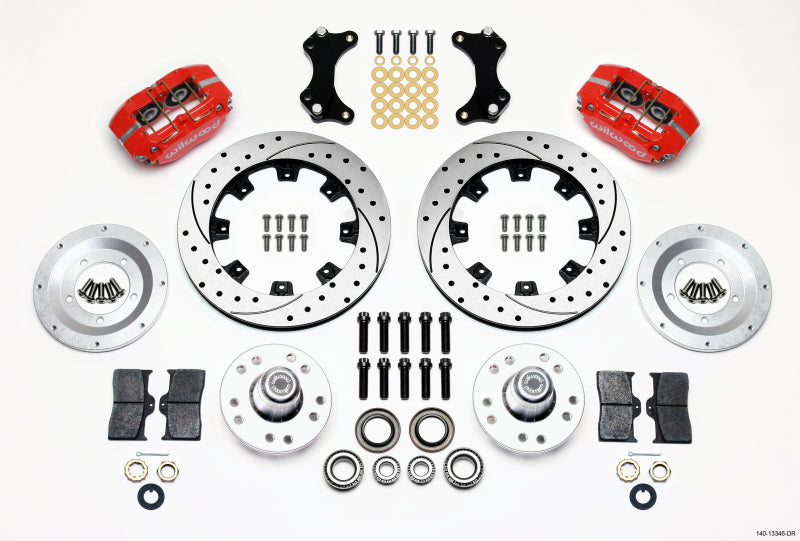 WIL Dynapro Brake Kit - Wilwood Dynapro Dust-Boot Front Kit 12.19in Drilled-Red WWE ProSpindle