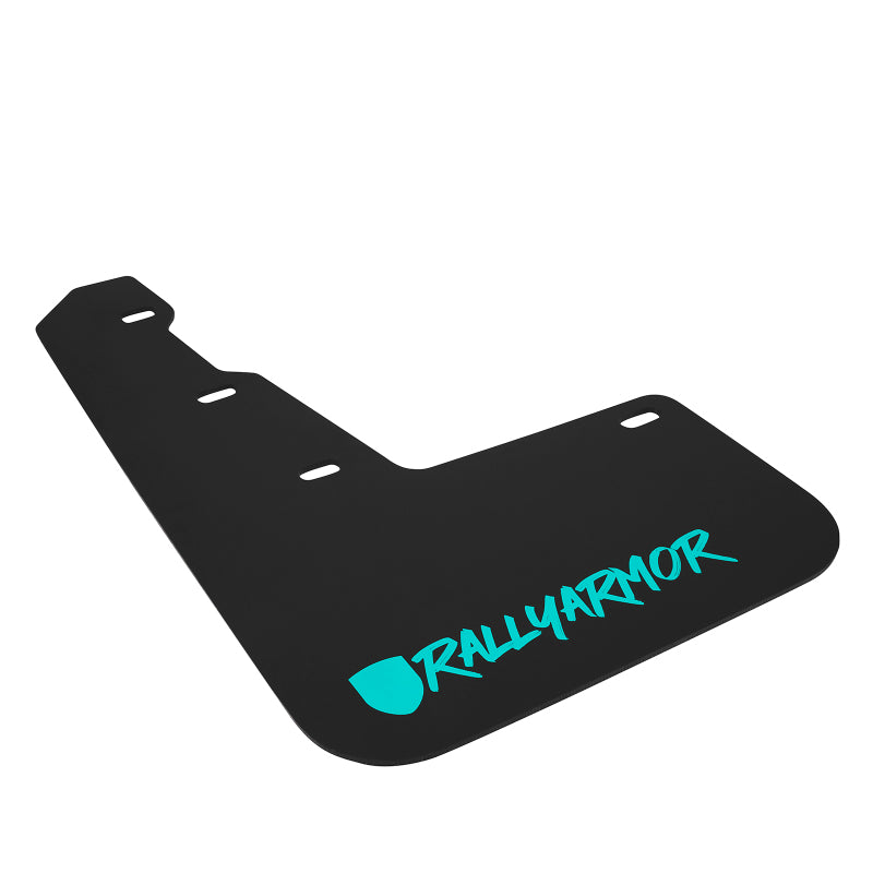 RAL UR Blk Flap/Teal Logo - Rally Armor 15-21 Subaru WRX/STI Black UR Mud Flap w/Teal Altered Font Logo