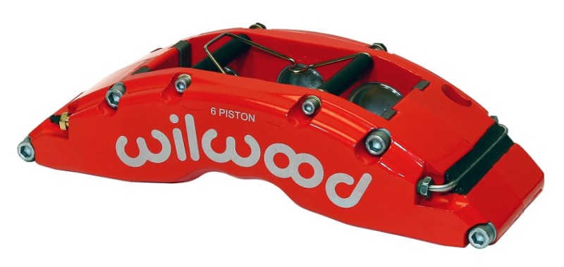 WIL TC6R Caliper - Wilwood Caliper-TC6R-Red 1.88/1.62/1.62in Pistons 1.38in Disc