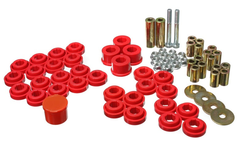 ES Cntrl Arm Bushings - Red - Energy Suspension Chrysler/Dodge Red Rear End Control Arm Bushing Set