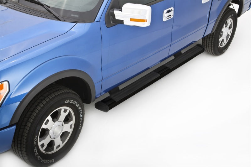 LND Nerf Bars - Black - Lund 07-17 Chevy Silverado 1500 Crew Cab 6in. Oval Straight Black Nerf Bars - Black