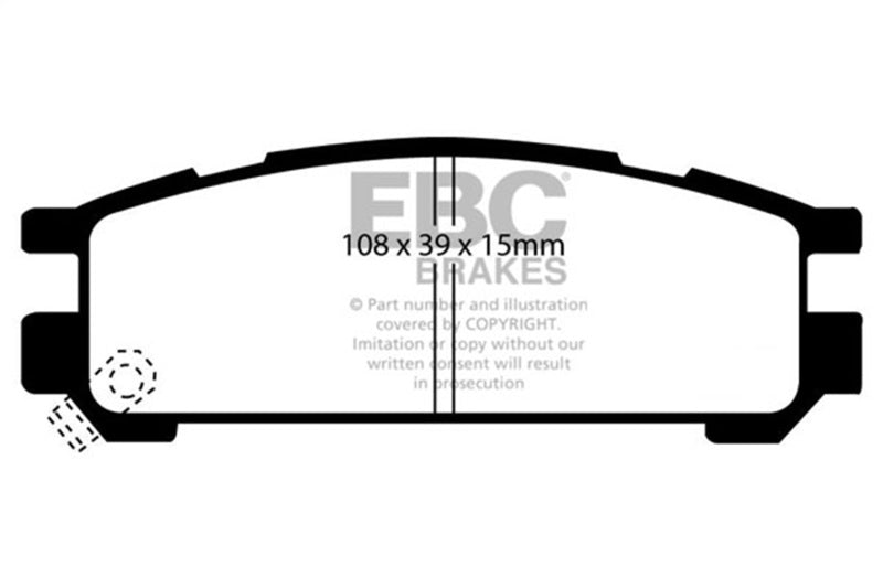 EBC Yellowstuff Brake Pad Sets - EBC 93-96 Subaru Impreza 1.8 Yellowstuff Rear Brake Pads