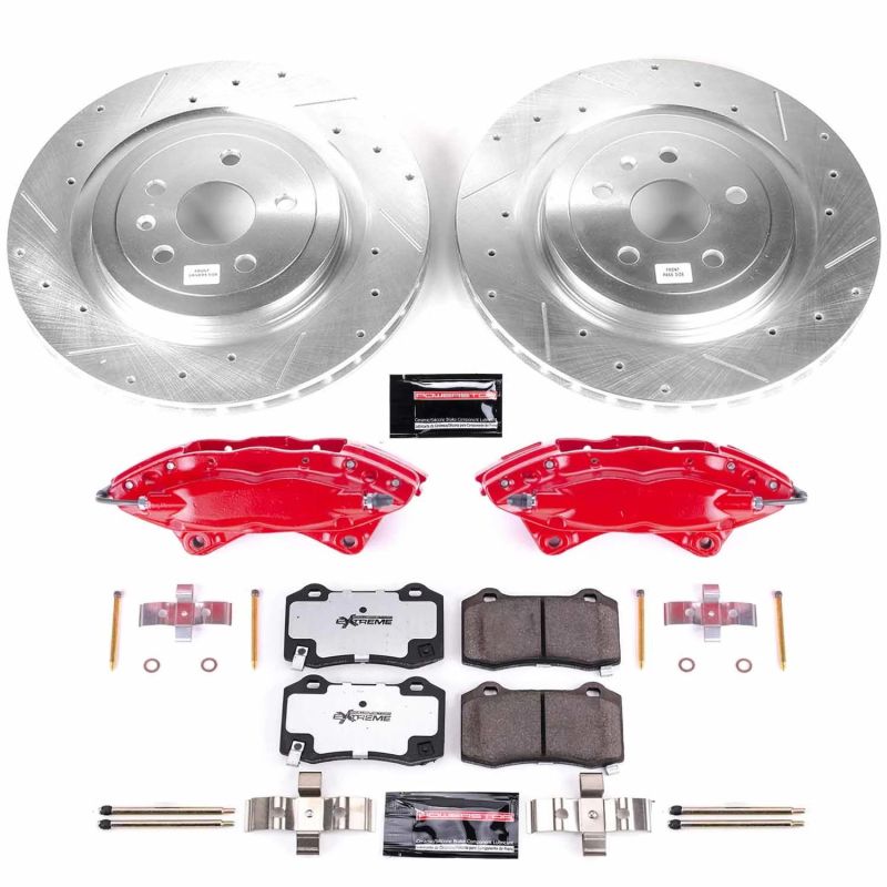 PSB Z26 Street Kit w/Cals - Power Stop 10-15 Chevrolet Camaro Rear Z26 Street Warrior Brake Kit w/Calipers