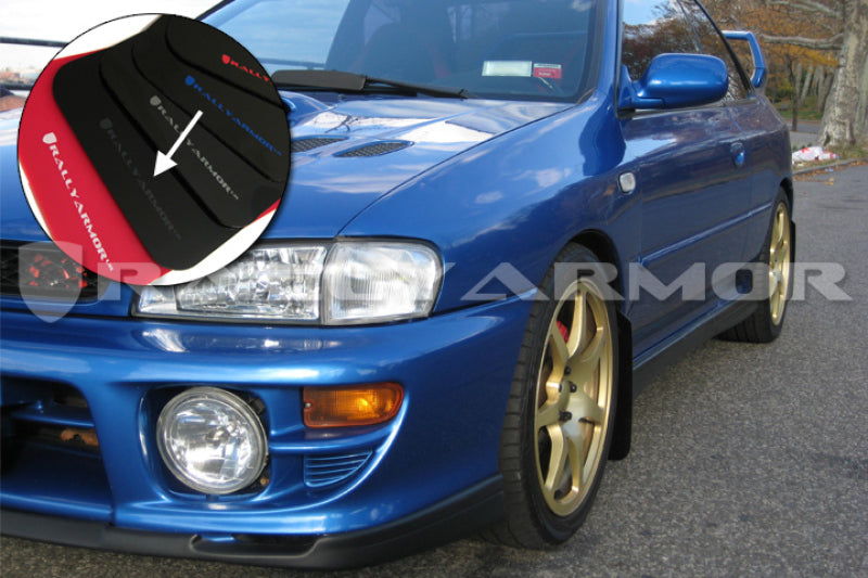 RAL UR Blk Flap/Grey Logo - Rally Armor 93-01 Subaru Impreza RS Black UR Mud Flap w/ Grey Logo