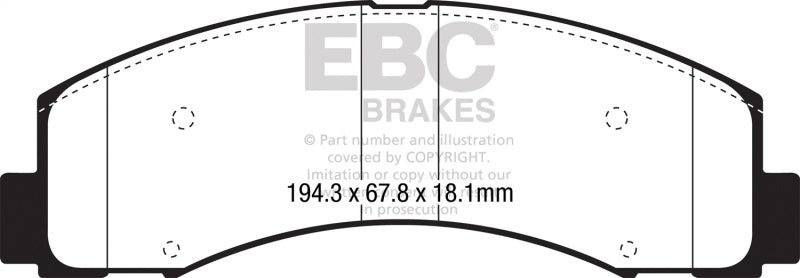 EBC Extra Duty Brake Pad Sets - EBC 2018+ Ford F-150 2.7L Twin Turbo (2WD) Extra Duty Front Brake Pads
